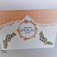 Aufwendig gestaltete Rosa/Weiße Hochzeitskarten Stampin’Up Handarbeit Bild 1