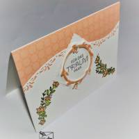 Aufwendig gestaltete Rosa/Weiße Hochzeitskarten Stampin’Up Handarbeit Bild 2