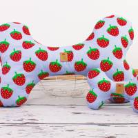 Kuschelknochen für Hunde,  Spielzeug für Hunde, Stoffknochen, mit Erdbeeren Bild 2