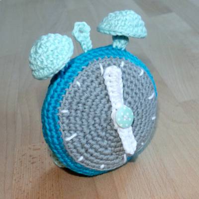 Häkelanleitung Wecker mit beweglichen Zeigern, Lernspielzeug, pdf-Datei