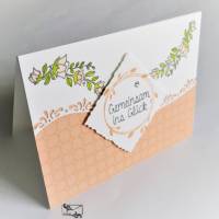 Aufwendig gestaltete Rosa/Weiße Hochzeitskarten Stampin’Up Handarbeit Bild 1