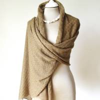Kaschmir-Schal mit Seide in Kaffee-braun, gestricktes Tuch für Damen extra breit, edles Geschenk für Frauen Bild 1