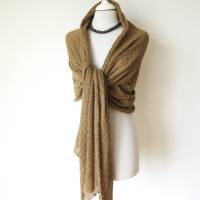 Kaschmir-Schal mit Seide in Kaffee-braun, gestricktes Tuch für Damen extra breit, edles Geschenk für Frauen Bild 10