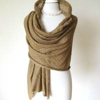 Kaschmir-Schal mit Seide in Kaffee-braun, gestricktes Tuch für Damen extra breit, edles Geschenk für Frauen Bild 4