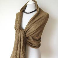 Kaschmir-Schal mit Seide in Kaffee-braun, gestricktes Tuch für Damen extra breit, edles Geschenk für Frauen Bild 6