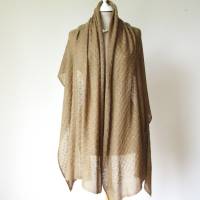 Kaschmir-Schal mit Seide in Kaffee-braun, gestricktes Tuch für Damen extra breit, edles Geschenk für Frauen Bild 8