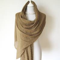 Kaschmir-Schal mit Seide in Kaffee-braun, gestricktes Tuch für Damen extra breit, edles Geschenk für Frauen Bild 9