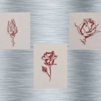 Stickdatei Redwork Rosenset 2 - 10 x 10 Rahmen - Botanische Stickmotive, Blumenstickerei, digitale Stickdatei Bild 1