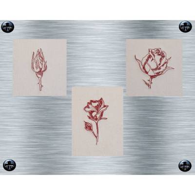 Stickdatei Redwork Rosenset 2 - 10 x 10 Rahmen - Botanische Stickmotive, Blumenstickerei, digitale Stickdatei