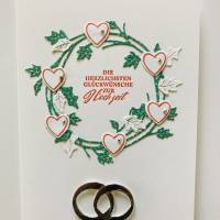 3D Glückwunschkarte zur Hochzeit Stampin Up Handgefertigt Bild 2