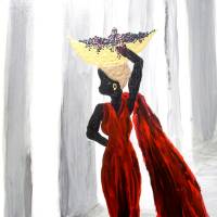 Acrylbild LOLA handgemaltes Gemälde naive Malerei abstrakte Kunst Dame Frau Bild 7
