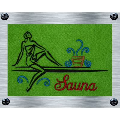 Stickdatei Schwitzen macht schön - 13 x 18 Rahmen - Wellness Stickmotive, Saunastickerei, digitale Stickdatei