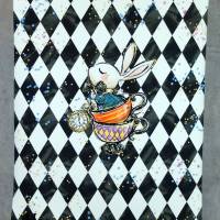 Sommersweat Panel 40x50 cm Wonderland Hase Bild 1