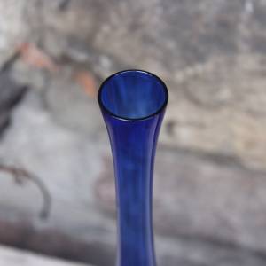 filigrane Vase Solifleurvase blaues Glas mundgeblasen Lauscha 70er Jahre Vintage DDR Bild 6