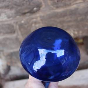 filigrane Vase Solifleurvase blaues Glas mundgeblasen Lauscha 70er Jahre Vintage DDR Bild 8