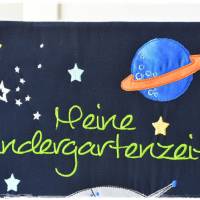 Kindergartenordner, Portfolio, Ordnerhülle mit Rakete, Planeten und Sterne, personalisierbar Bild 4