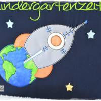 Kindergartenordner, Portfolio, Ordnerhülle mit Rakete, Planeten und Sterne, personalisierbar Bild 5