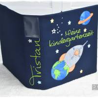 Kindergartenordner, Portfolio, Ordnerhülle mit Rakete, Planeten und Sterne, personalisierbar Bild 8