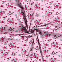 Jersey Baumwolljersey Vögel, Blumen helles pink Oeko-Tex Standard 100(1m/14,-€) Bild 3