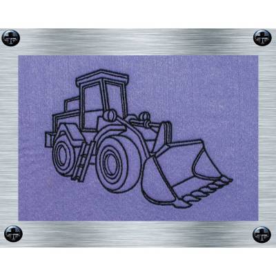 Stickdatei Radlader Umriss - 3 Größen ab 10 x 10 cm - Baufahrzeuge, KFZ Stickerei, fahrbereite Stickmotive, digitale Sti