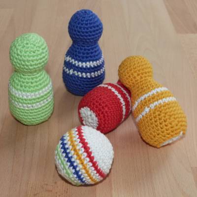 Häkelanleitung Kegelspiel für Kinder, pdf-Datei