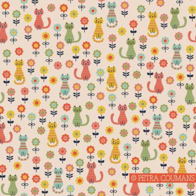 Lillestoff Retro Flowers & Katzen