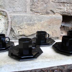 14 tlg. Set Tee Kaffee Gedecke mit Milchkännchen Octime ARCOROC 80er Jahre France Bild 1