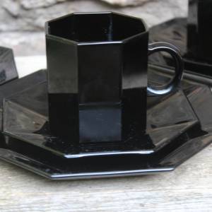 14 tlg. Set Tee Kaffee Gedecke mit Milchkännchen Octime ARCOROC 80er Jahre France Bild 4