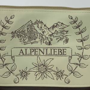 Alpenliebe Tasche Milow beige/braun Handmade bestickt - aus Kunstleder mit passendem Schultergurt - Tasche - Handtasche Bild 3