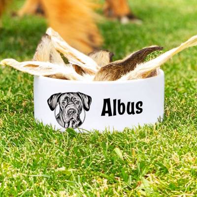 Keramik Futternapf CANE CORSO, Hundenapf mit Name