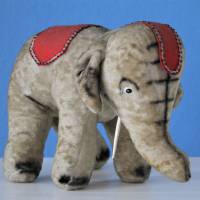 Vintage Plüschtier Elefant mit Sattel Bild 1