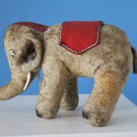 Vintage Plüschtier Elefant mit Sattel Bild 2