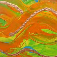 Acrylbild KUPFERSCHLANGEN IM LAVASTROM Acrylmalerei auf einem Keilrahmen abstrakte Malerei Bild 5