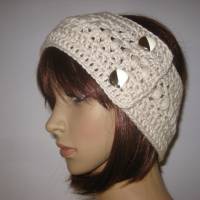 Stirnband, größenverstellbar, aus weicher Wolle mit hübschem Muster, Ohrwärmer, Haarband Bild 2