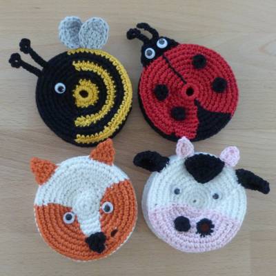 Häkelanleitung Glasdeckel mit Trinkhalmhalter 