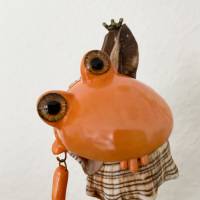 Einsiedlerfrosch, Frosch, Mobile, Frosch Skulptur, Frosch zum Aufhängen, Froschkönig, Froschplastik, modellierter Frosch Bild 8