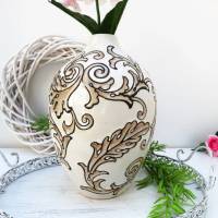 Vase Blumenvase Keramik florales Muster Bild 1