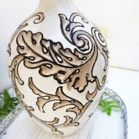 Vase Blumenvase Keramik florales Muster Bild 4