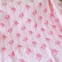 Kissenbezug in rosa und weiß mit Rosen, Kopfkissenbezug Bettwäsche aus Bauernstoff - Vintage Landhauslook Bild 4
