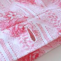 Kissenbezug in rosa und weiß mit Rosen, Kopfkissenbezug Bettwäsche aus Bauernstoff - Vintage Landhauslook Bild 5
