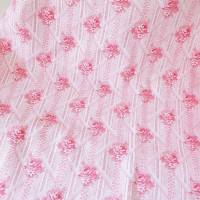Kissenbezug in rosa und weiß mit Rosen, Kopfkissenbezug Bettwäsche aus Bauernstoff - Vintage Landhauslook Bild 6