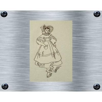 Stickdatei Biedermeier Dame - 13 x 18 Rahmen - antike Stickmotive, Redwork, Epoche, digitale Stickdatei, Nadelmalerei