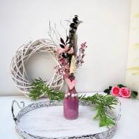 Trockenblumenstrauß mit Vase rosa-natur Bild 2