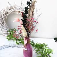 Trockenblumenstrauß mit Vase rosa-natur Bild 3