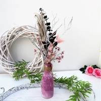 Trockenblumenstrauß mit Vase rosa-natur Bild 4