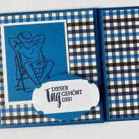 Männer Glückwunschkarte Geburtstagskarte  Geldkarte  Gutscheinverpackung  - Blau/Grau/Weiß Bild 1