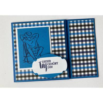 Männer Glückwunschkarte Geburtstagskarte  Geldkarte  Gutscheinverpackung  - Blau/Grau/Weiß