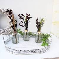 Tischdeko Trockenblumen in klaren Glasvasen 3er Set Stückpreis 7,95 Euro Bild 1