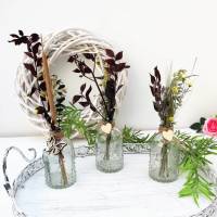 Tischdeko Trockenblumen in klaren Glasvasen 3er Set Stückpreis 7,95 Euro Bild 2