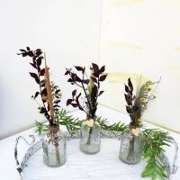Tischdeko Trockenblumen in klaren Glasvasen 3er Set Stückpreis 7,95 Euro Bild 3
